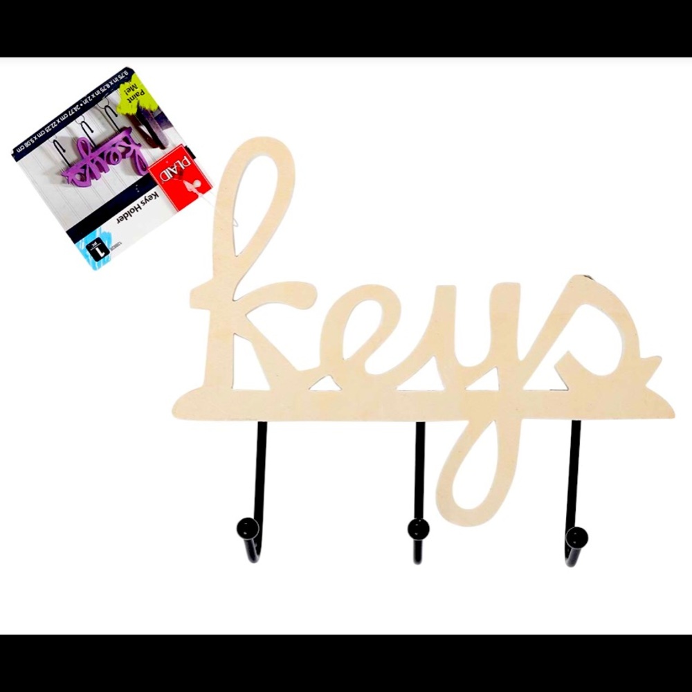 Key Holder Plaque with 3 Hooks